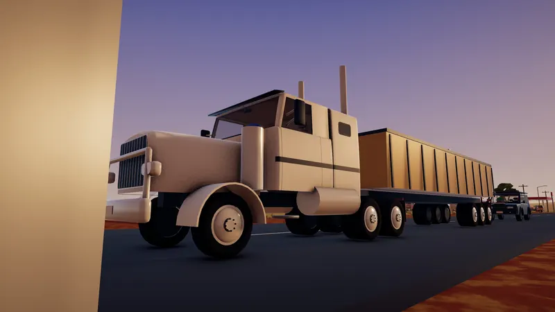 Road trains on the highway